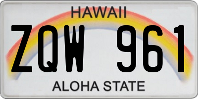 HI license plate ZQW961