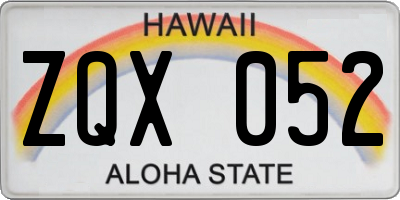 HI license plate ZQX052