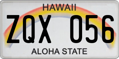 HI license plate ZQX056