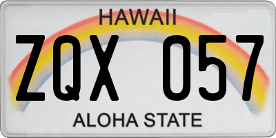 HI license plate ZQX057