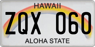 HI license plate ZQX060