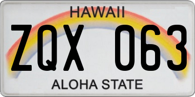 HI license plate ZQX063