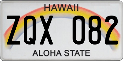 HI license plate ZQX082