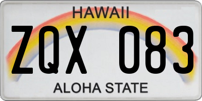 HI license plate ZQX083