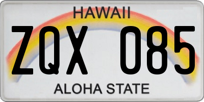 HI license plate ZQX085