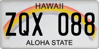 HI license plate ZQX088