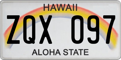 HI license plate ZQX097