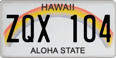 HI license plate ZQX104