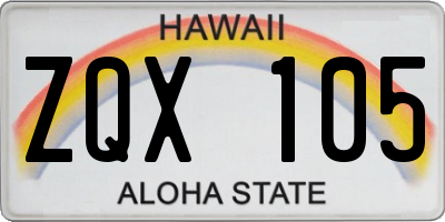 HI license plate ZQX105