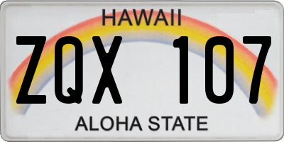 HI license plate ZQX107