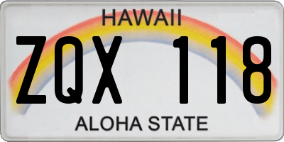 HI license plate ZQX118