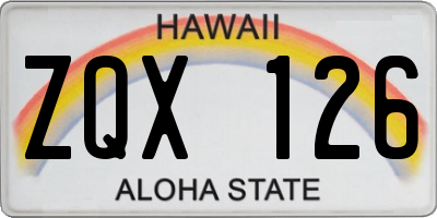 HI license plate ZQX126