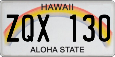 HI license plate ZQX130