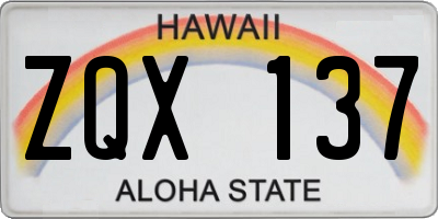 HI license plate ZQX137