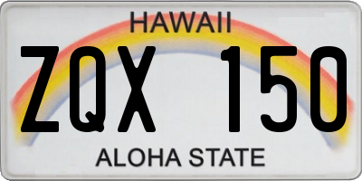 HI license plate ZQX150