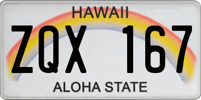HI license plate ZQX167