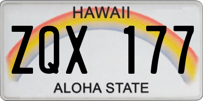 HI license plate ZQX177