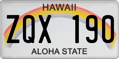 HI license plate ZQX190