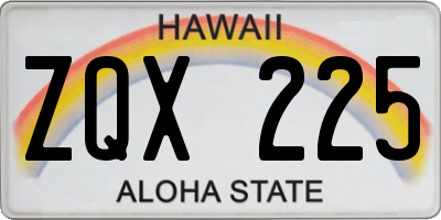 HI license plate ZQX225