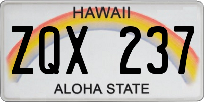 HI license plate ZQX237