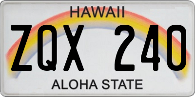 HI license plate ZQX240