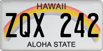 HI license plate ZQX242