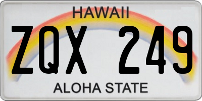 HI license plate ZQX249