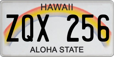 HI license plate ZQX256
