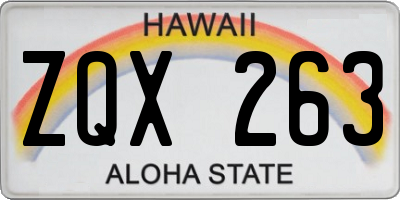 HI license plate ZQX263