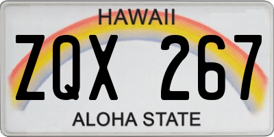 HI license plate ZQX267