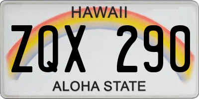 HI license plate ZQX290