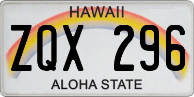 HI license plate ZQX296