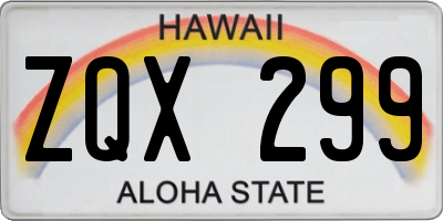 HI license plate ZQX299