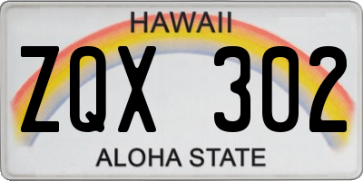 HI license plate ZQX302