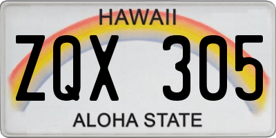 HI license plate ZQX305