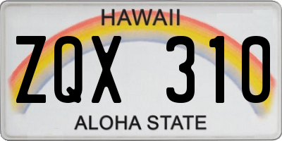 HI license plate ZQX310