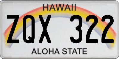 HI license plate ZQX322