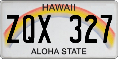 HI license plate ZQX327