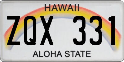 HI license plate ZQX331