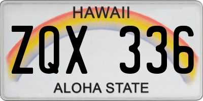 HI license plate ZQX336