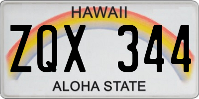 HI license plate ZQX344