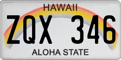 HI license plate ZQX346