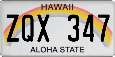 HI license plate ZQX347