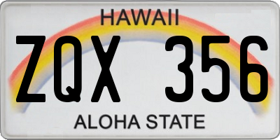 HI license plate ZQX356