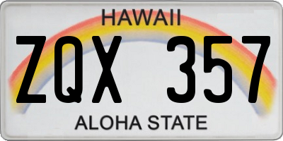 HI license plate ZQX357