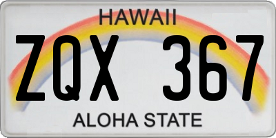 HI license plate ZQX367