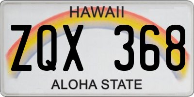 HI license plate ZQX368