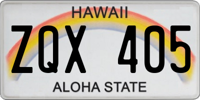 HI license plate ZQX405