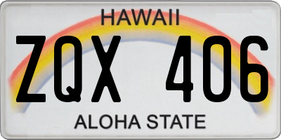 HI license plate ZQX406