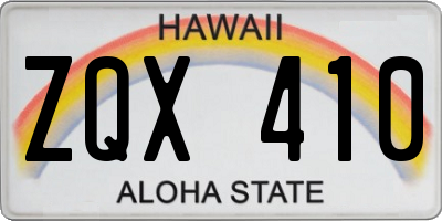 HI license plate ZQX410